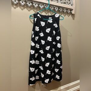 Anne Klein Black Dress with White Floral Design